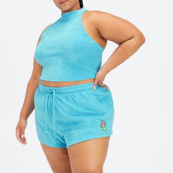 Fabletics Terry Built-In Bra Tank in Aqua Blue, NWT Size 4X - Picture 2 of 6